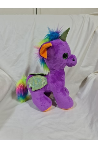 Unicorn Peluş Oyuncak - Renkli Kanatlı Sevimli Unicorn Çocuklar İçin Yumuşak Oyuncak Beyaz