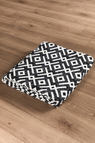 İskandinav %100 Pamuk Kilim Yıkanabilir Pamuklu Dokuma Halı Dekoratif Saçaklı Antrasit