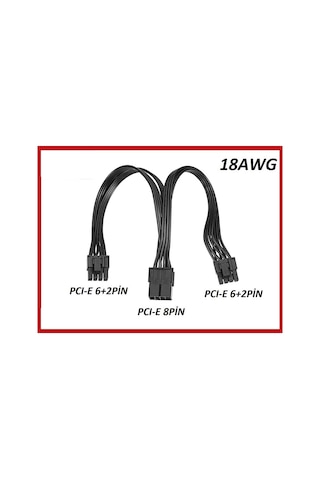 18AWG 8 Pin Kablo Ekran Kartı Power Çoklayıcı Kablo Pci-e Molex