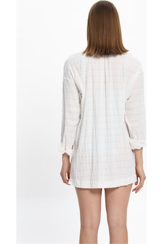 Toosalty Kadın Beyaz Uzun Kollu %100 Cotton Plaj Gömleği 25pl13st Beyaz