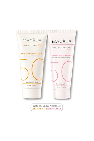 Maxeup Ton Eşitleyici Leke Karşıtı Yüksek Korumalı Güneş Seti SPF50+ 50 ML