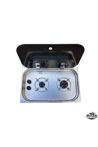 İki Gözlü Cam Kapaklı Ocak Cam Kapaklı Evye Seti Üniversal Yatek