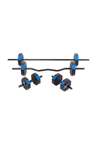 Tan Spor 30 KG Dambıl Ağırlık Full (Düz bar + Z bar ) Halter Set