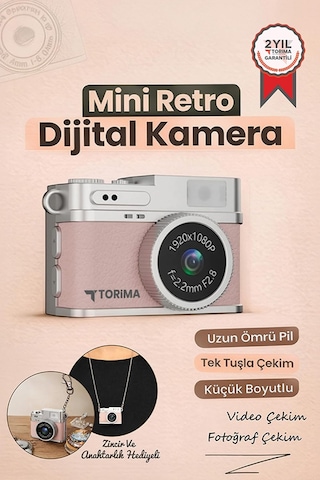 Mini Dijital Kamera Selfie Video Vlog Kamerası Mini Anahtarlık 1080p Cmr35 Pudra Genel