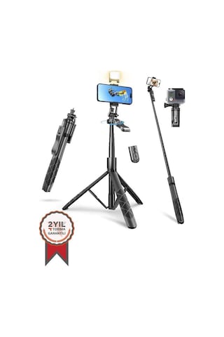 Tripod Kumandalı 153cm Android Ios Go Pro Uyumlu Selfie Çubuğu L16