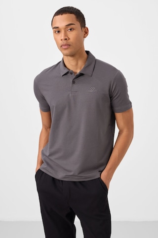 Tommylife Tommy Life Koyu Gri Basic Logolu Standart Kalıp Triko Polo Yaka Erkek T-shirt - 87748 Koyu Gri