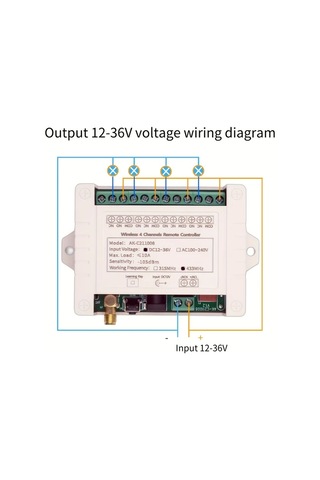 Motion003 12v-36v 4 Kanal Uzaktan Kablosuz Kontrol Anahtarı 433mhz Mavi C211008 F22b Garaj Kapısı Açacağı Motor Işık Anahtarları İçin Uygun