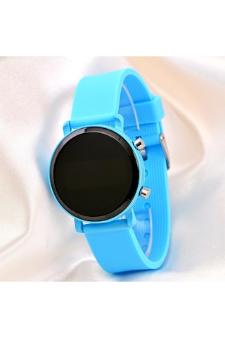 Mavi Silikon Kordonlu Led Watch Genç Kız Kadın Yetişkin Çocuk Saati St-304137