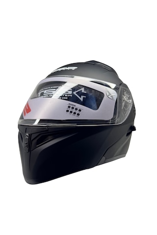 Kask Rs2 Marka Çene Açılır Güneş Vizörlü Mat Siyah