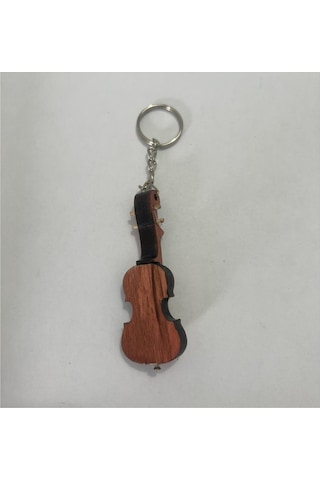 Keman Ahşap El Yapımı Minyatür Anahtarlık Müzik Aleti Araba Süsü