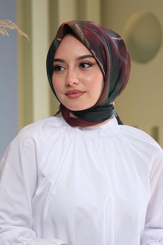 Afvente Soyut Desen Bordo Pamuk Eşarp