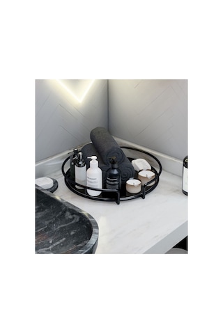Lavons Banyo Düzenleyici Organizer Tepsi Sunumluk Siyah