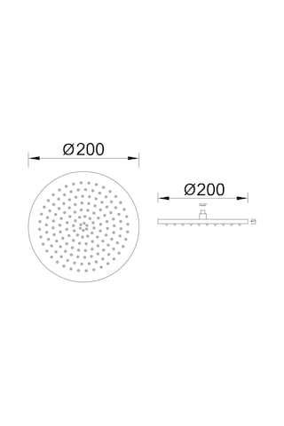 Fause Tepe Duş Başlığı Oval Slim 304 Metal Ø20 Cm Siyah Ktd105-b Mat Siyah