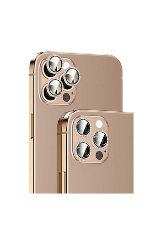 Apple Uyumlu iPhone 14 Pro Max CL-06 Renkli Taşlı Kamera Lens Koruyucu