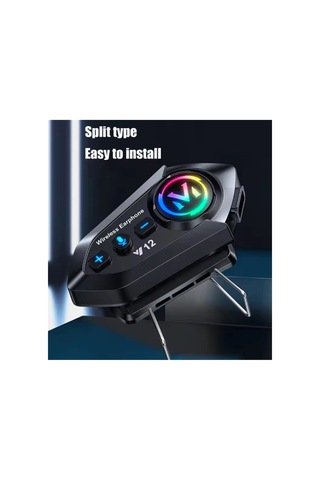 Y12 Motor Kask Kulaklık Rgb Modlu Radyolu Motosiklet Kulaklık 5.3 Bluetooth Intercom 55105135