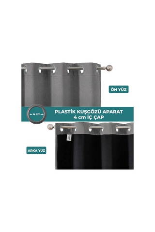 100% Zifiri Blackout Kuşgözü Dikim Tek Kanat Vizon