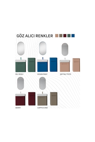 Creavit Colorit Oval Ayna 40x80 Cm Şeftali Tüyü Cam