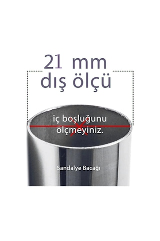 21 Mm Pvc Sandalye Profil Ayak Pabucu Sessiz Yumuşak - Siyah 12 Adet Diğer