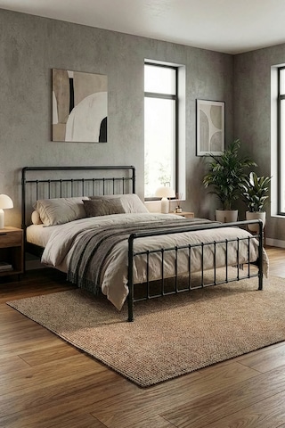Unimetodin Metal Karyola Beyaz - Konik Geçme Konfor Destekli Latalı - 140x190/140x200/160x200/180x200 Siyah