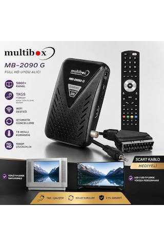 Multibox Full Hd Uydu Alıcısı Wifi Destekli Scart Kablolu Tüplü Lcd Led Tv Uyumlu Tkgs Tak Çalıştır