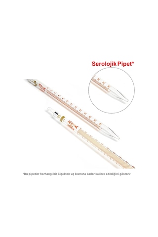 Cam Pipet 25 Ml Dereceli - Serolojik Tip - Class A - Sertifikalı