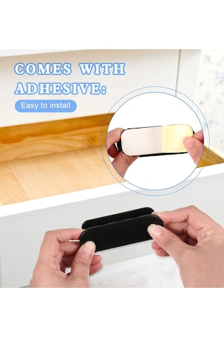 Paket Yapışkanlı Balkon Kapı Kolları, Dış Mekan Veranda Kapı Kolları, Mobilya Kolları, Cam Kapı Ve Pencere Kolları İçin Çekmece Kulpları - Siyah