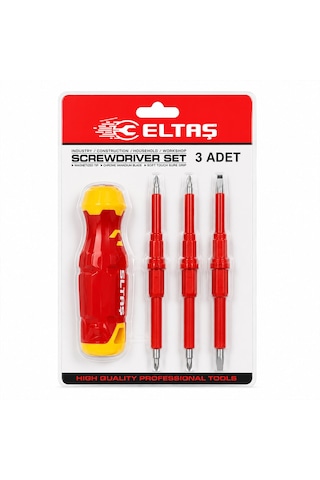 3pcs - Çift Taraflı Uç 3mm-5mm-6mm Ergonomik Sap Elektrikli Tornavida Seti Lrd-144 5332