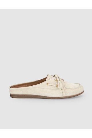 Süet Bej Kadın Mule Loafer