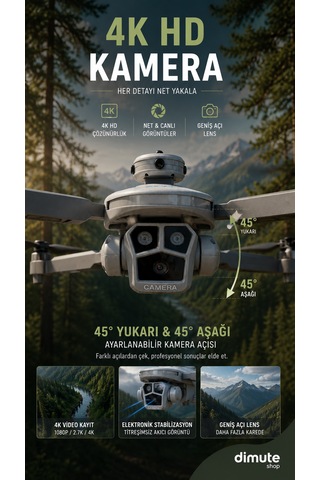 L38 Drone 4k Hd Kameralı Fırçasız Motorlu Akıllı Sensörlü 500-700 M Menzil
