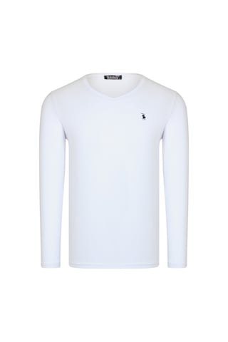 İkili Set T8587 Dewberry V Yaka Erkek Sweatshırt-beyaz-beyaz Beyaz-beyaz