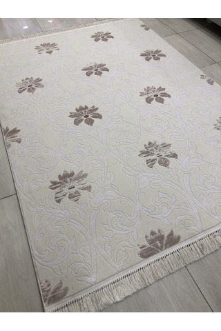 Flora Halı Ezo 0767 A 165X230 Beyaz Pudra 4 M2 Halı !