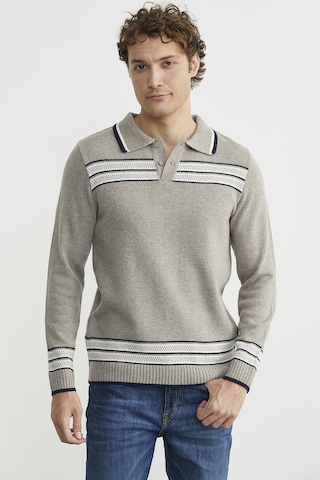 Sementa Polo Yaka Kilim Motifli Triko Kazak - Vizon Vizon