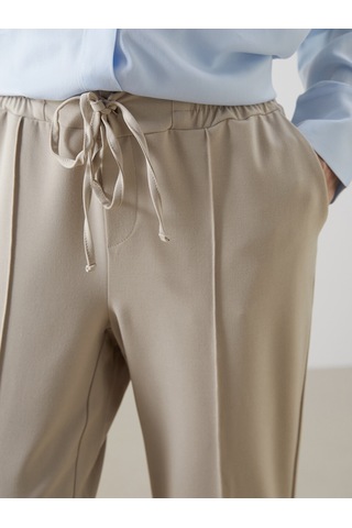 Lcw Comfort Bej Beli Lastikli Havuç Kesim Kadın Pantolon