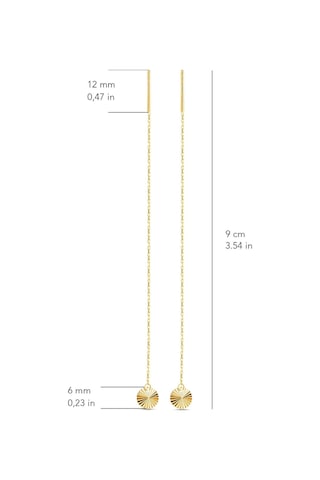 Goldkupe 14 Ayar Altın Yuvarlak Sallantı Zincir Tek Küpe 0,58 Gr-6623