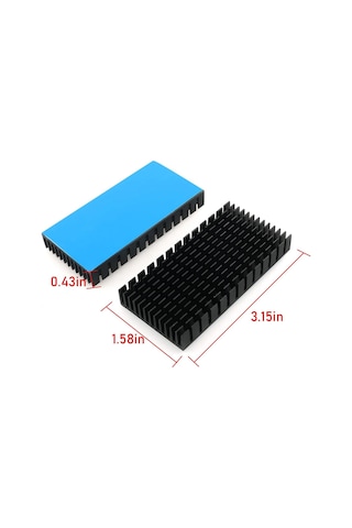 4 Adet Büyük Isı Emici Alüminyum Siyah Soğutucu Palet Soğutucu Pcb Kartı Led Anakart İçin, 80 X 40 X 11 Mm/3,15 Standart