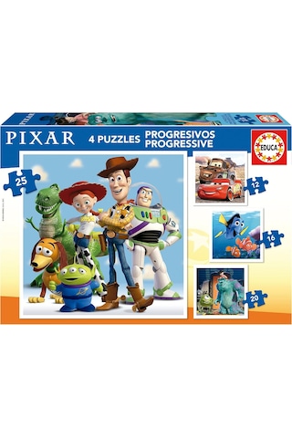 Educa Puzzle - 12+16-20+25 Parça Disney Pixar Kademeli 3-5 Yaş Çocuk Puzzle/yapboz 1 Adet