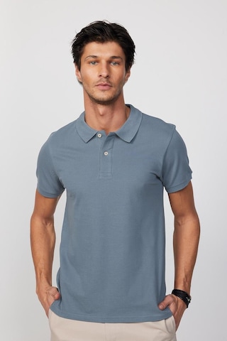 Tudors Erkek Slim Fit Dar Kesim Pamuk Mavi Polo Yaka Tişört-32728 Mavi