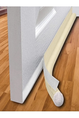 2 Adet Bej Renk 90 Cm Kapı Altı Rüzgarlık Rüzgar Hava Önleyici Yalıtım Süngeri