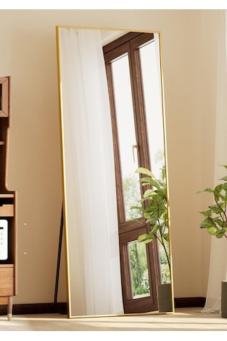 İva 140x55 Ayaklı, Asılı Veya Duvara Yaslı, Yer Aynaları,oturma Odası, Yatak Odası, Giyinme Odası Gold