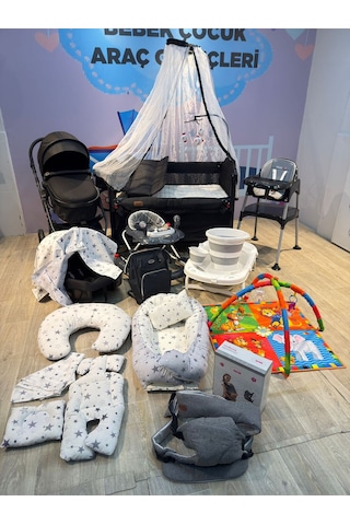 Yeni Doğan Cool Bag Lüx Bebek Çeyiz Seti 30 Parça Gri