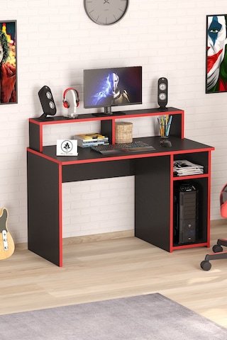 Nehir Düz Oyuncu Masası Gamer Masası 120x60 Cm Siyah