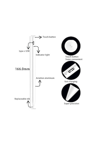 Fastbuy Tutkal Kalemi: Yanlış Dokunuş Engeli, Bluetooth Gerektirmeden Hemen Kullanıma Hazır, Hassas Ve Dürtüsüz Akış, Renk: