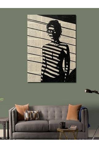 Kanvas Tablo Gölgelerle Örülmüş Kadın 50cmx70cm