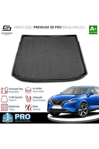 S-dizayn Nissan Qashqai E-power 3d Pro Bagaj Havuzu Üst Bagaj 2021 Üzeri A+ Kalite