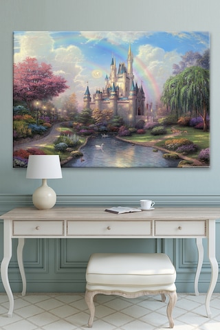 Gökkuşağı Masal Yaşam Dekoratif Kanvas Tablo 30 x 20