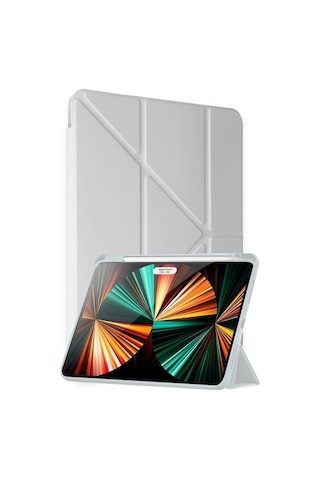 Huawei Matepad Air 11.5 Kılıf Kalemlikli Mars Tablet Kılıfı - Gri Arka Kapak