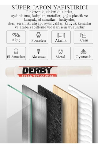 Japon Yapıştırıcısı Derby 1 Adet Mini Parmak Japon Yapıştırıcı Kuvvetli Hızlı Yapıştırıcı 1.5 Gr 1 Adet