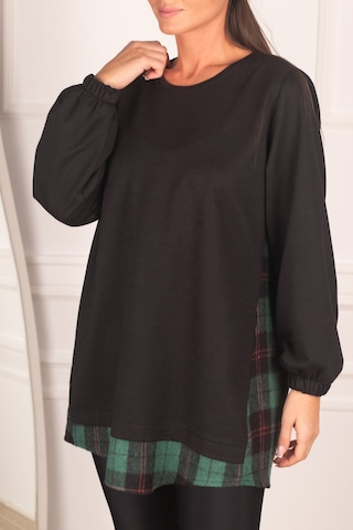 Armonika Kadın Haki Sırtı Ekose Desen Sweatshirt Arm-21k024045