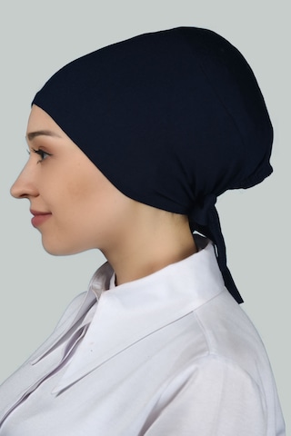 Altobeh Kadın Pratik Dikişsiz Bağcıklı Kaymayan Tesettür Penye Bone - Lacivert