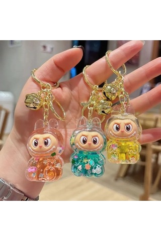 Novahub Sevimli Labubu Koyun Anahtarlık Kız Sırt Çantası Kolye Araba Koyu Gri L112lbb